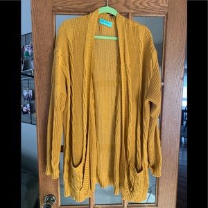 Mustard yellow long cardigan